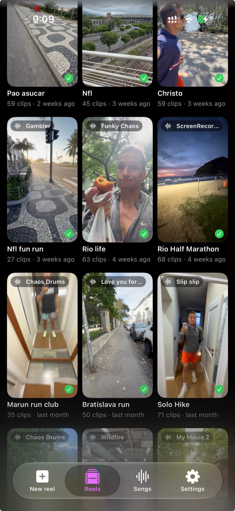 ChaosCut screenshot: Your reels