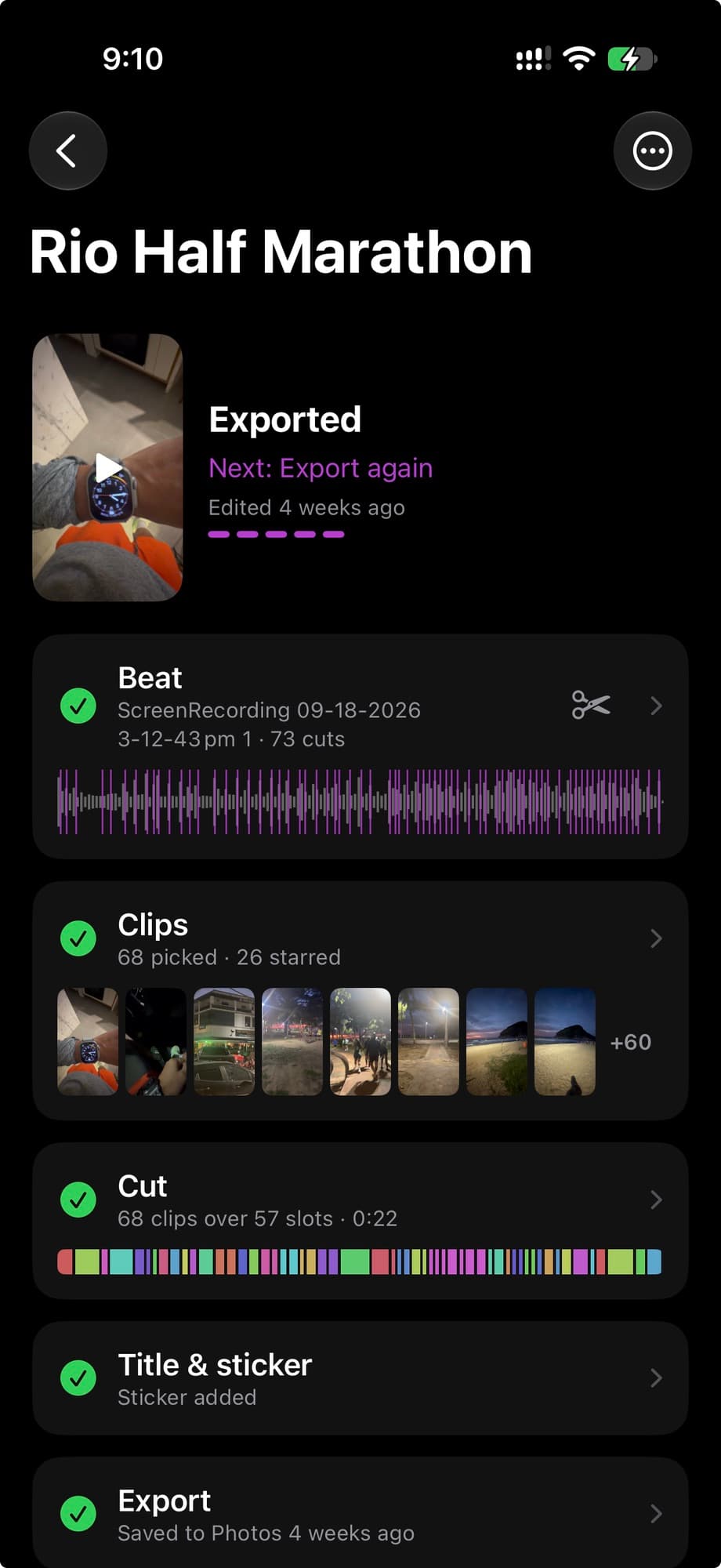 ChaosCut screenshot: One reel, step by step