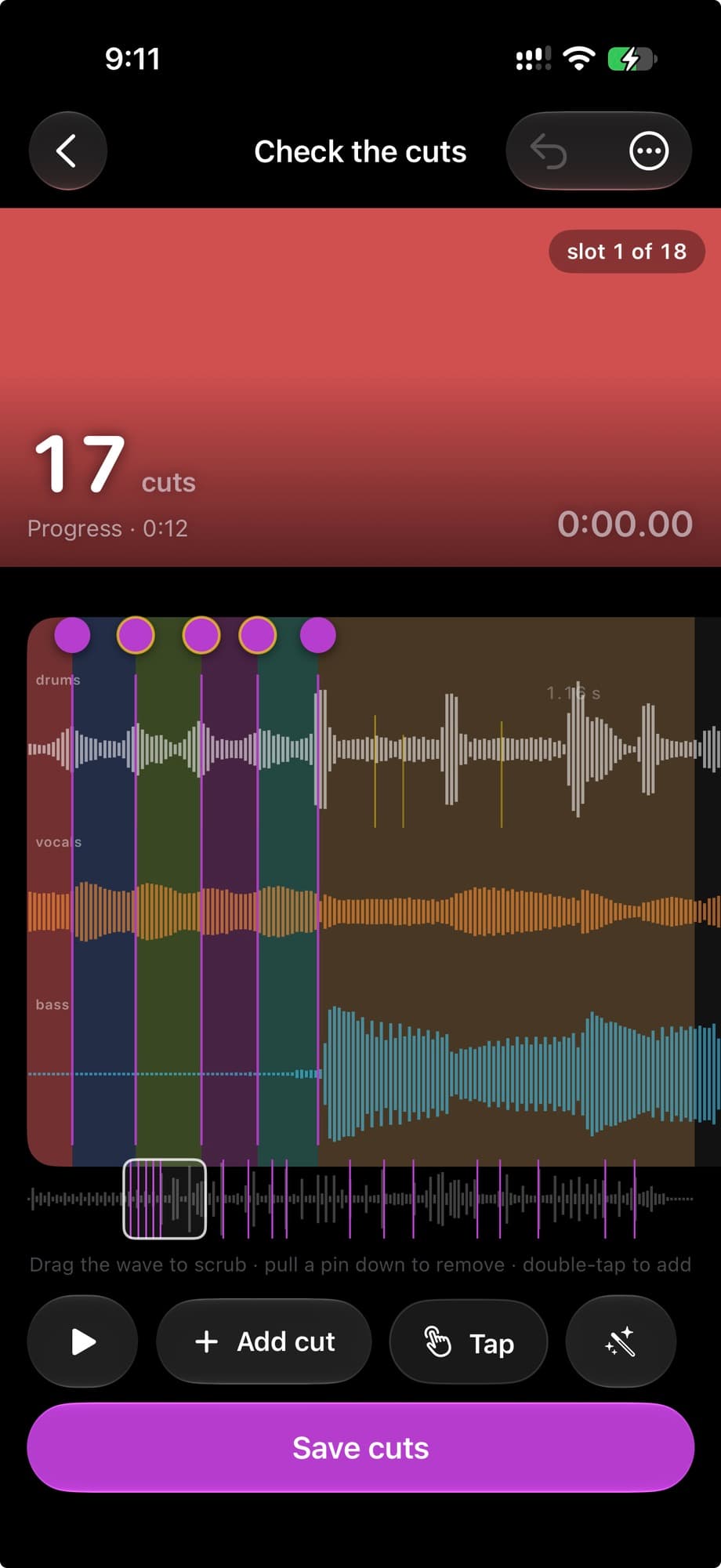 ChaosCut screenshot: Check the cuts